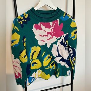 Anthropologie HWR Laine Floral Pullover